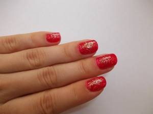 290 photos of red-gold manicure | two color nail designs 
