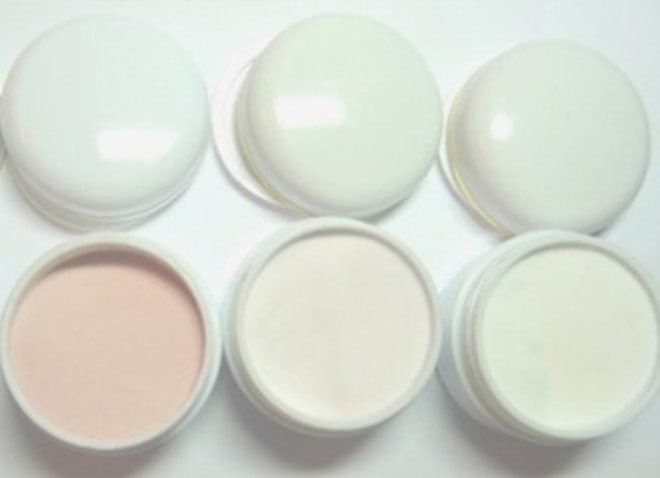 colored acrylic powder (white, peach or pink)