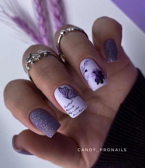 Butterflies on nails with slider