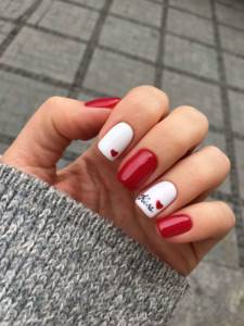 White and red manicure