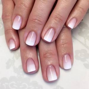 white ombre nails