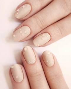 beige matte nails