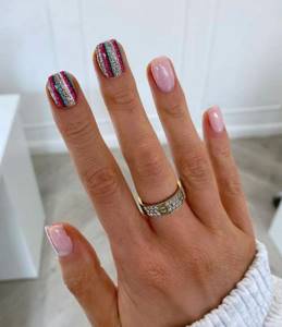 Purple glitter on nails