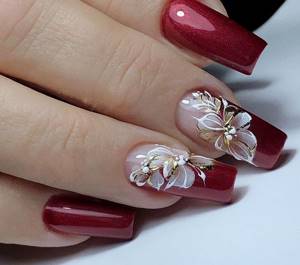 Burgundy manicure 2021-2022 - fashionable design ideas (250 photos)