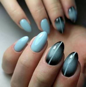black and blue manicure