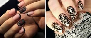 black lace manicure