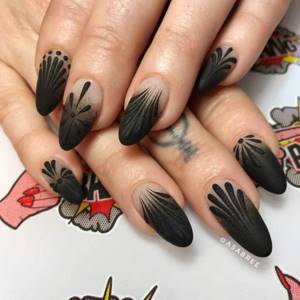 black matte manicure