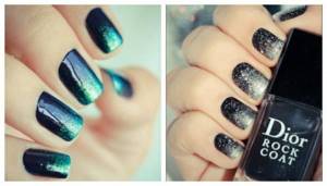 Black ombre with silver