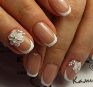 Flowers on nails with gel polish - manicure ideas and new designs: French, voluminous, delicate, transparent, beautiful flowers. Photo 