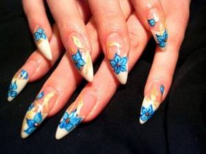 Flowers on nails step by step photo
