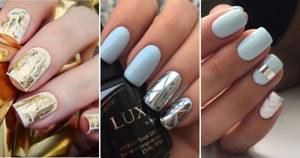 Square Shaped Foil Nail Designs