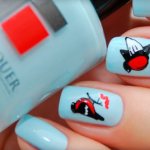 Nail design with slider stickers