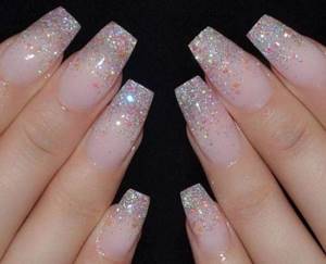 round glitter nail designs