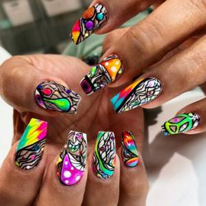 Nail design in different hands style