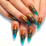 Nail design with stained glass gel polish