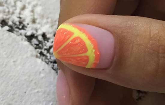Orange slice on nails
