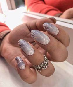 Elegant manicure with printed designs
