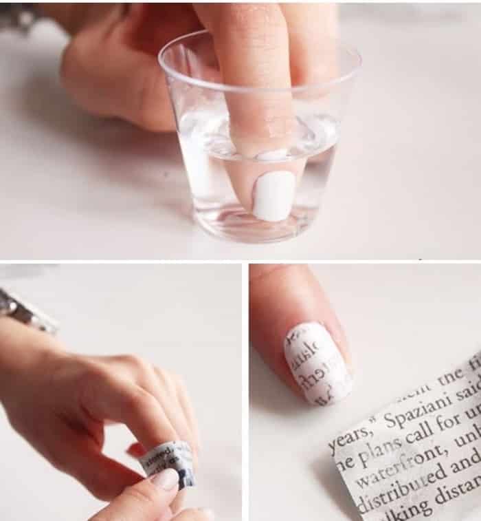 Another way to do a newspaper manicure