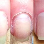 Stages of cuticle removal in classic manicure
