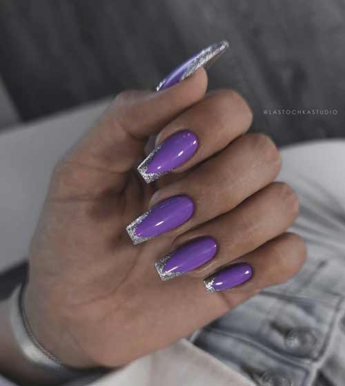 Фиолетово-синий френч