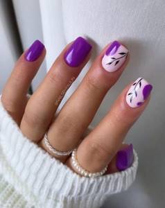 Фиолетовые ногти с дизайном фото