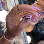 Purple manicure with design