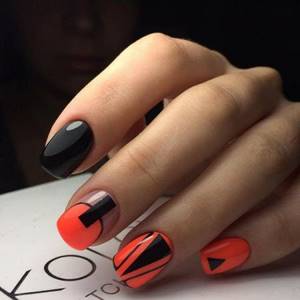Photo of a beautiful square manicure on nails