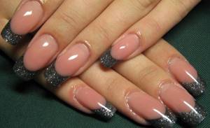French with glitter 2022 - photo of manicure