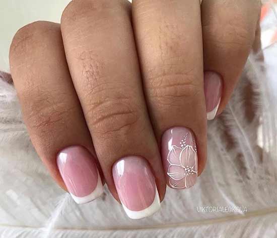 French with a pattern on one nail