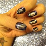 Galaxy manicure in the form of the universe - ready-made manicure