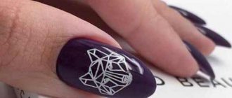 Geometric animals on nails