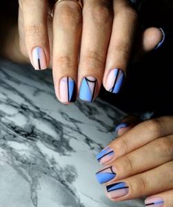 Geometry and abstraction - Manicure for short nails 2021