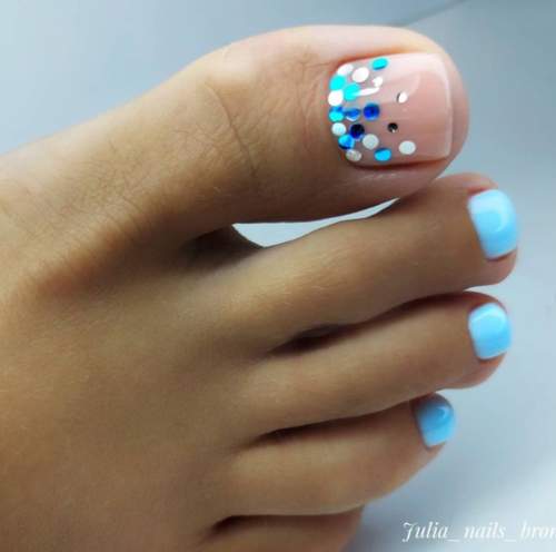 Blue pedicure for the New Year