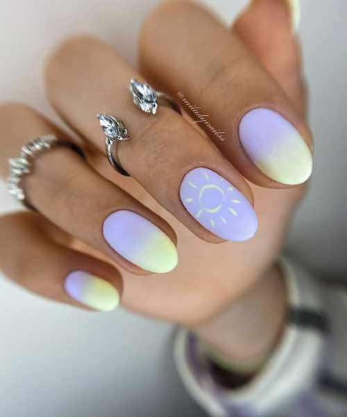 Marine manicure design ideas with a pattern