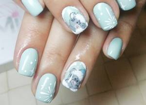 Ideas for short nails for the New Year 2017