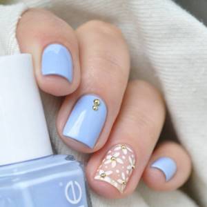 Ideas for blue manicure with gel polish