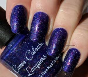 Indigo glitter nail design