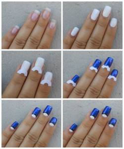 How to make a moon manicure using stencils