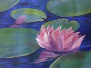 painting - lily in water