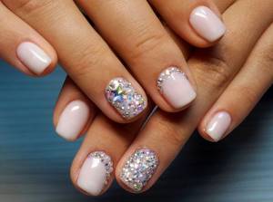 Pictures upon request manicure rhinestones