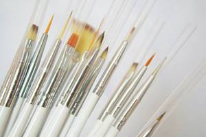Brushes for painting with acrylic paints on nails