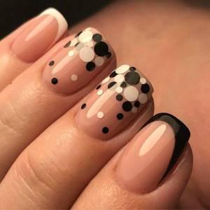 Confetti - Black and white manicure