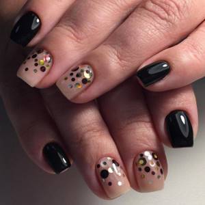 Confetti - Black and white manicure