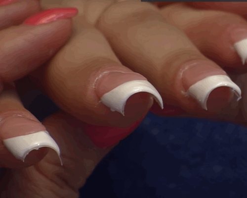 French gel nail correction