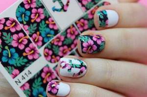 Beautiful nail design with stickers from Aliexpress