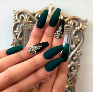 beautiful nail design with ballerina shape