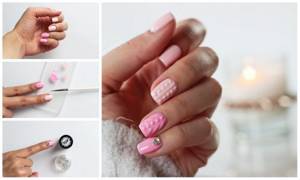 Beautiful knitted manicure (sweater): photos and tutorials