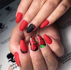 Red manicure 2021-2022: (300 photos of the best designs)