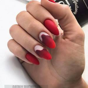 Red matte manicure