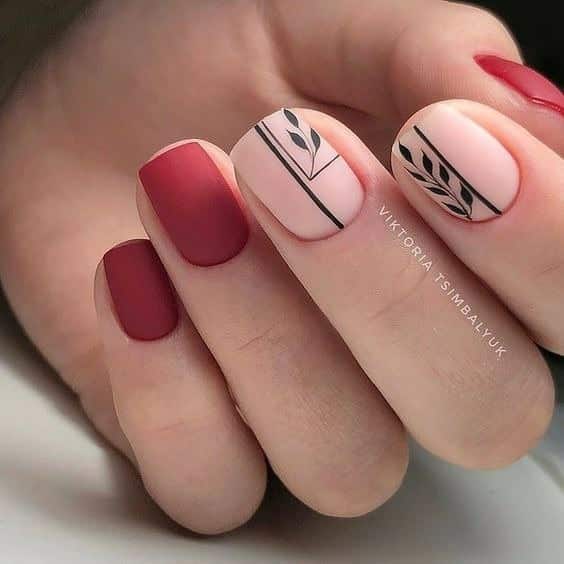 Red matte manicure